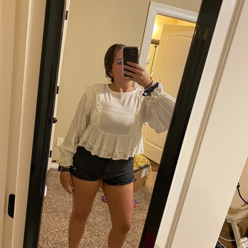 Altar'd  State white long sleeve top.